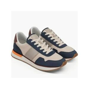 GREATS Mens Beige Mixed Media Mccarren Round Toe Wedge Sneakers Shoes 5.5 M